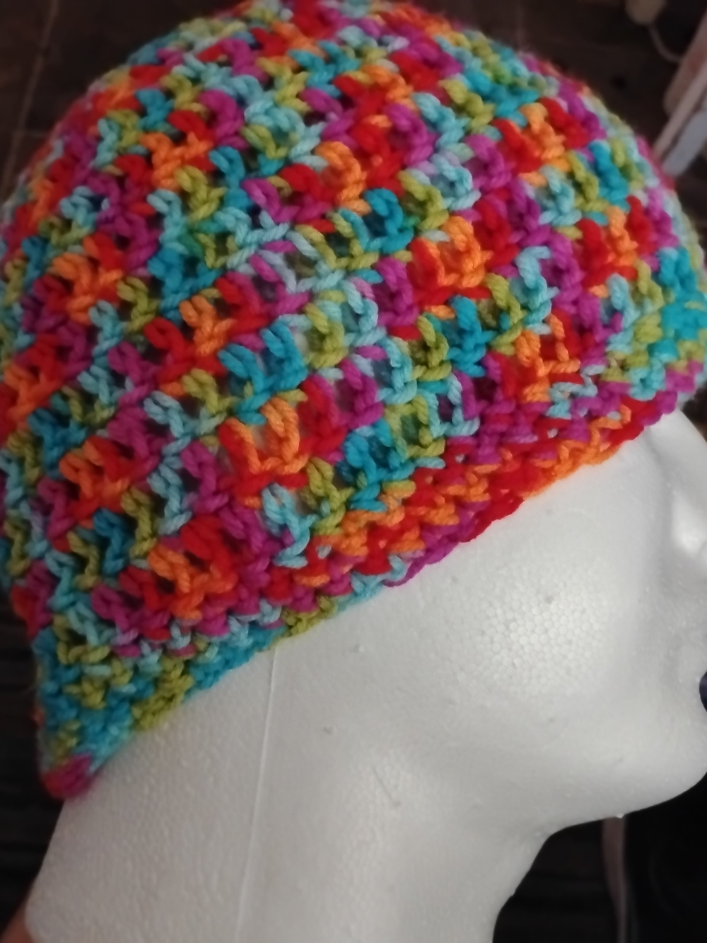 Handmade Multicolor Crochet Beanie - Unisex Crochet Hat